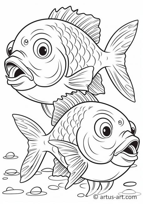 Awesome Piranhas Coloring Page For Kids